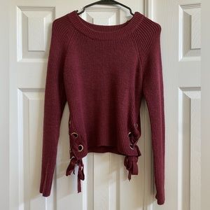 Burgundy Rue21 Side Tie Sweater